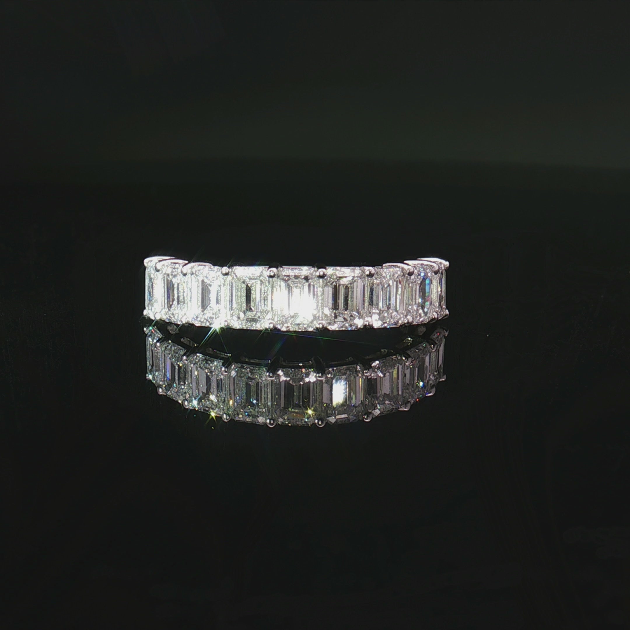 LGR053 - 2.05CTW Emerald Cut Half Eternity Wedding Ring