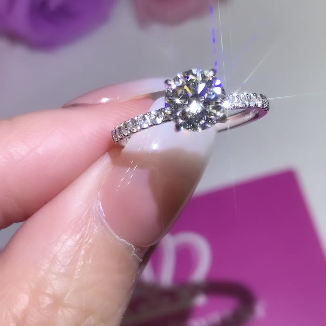 LGR050 - [Setting Only] Side Stone Lab Grown Diamond Engagement Ring