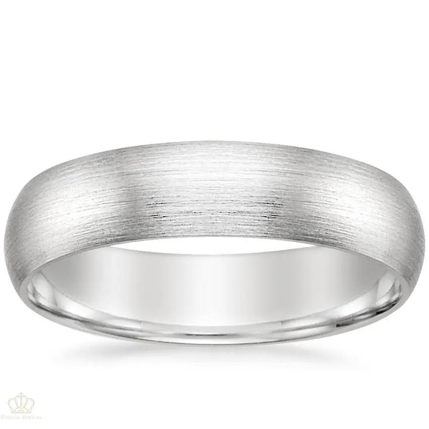 5.5mm Men's Matte Comfort Fit Wedding Ring - NM35 - Roselle Jewelry