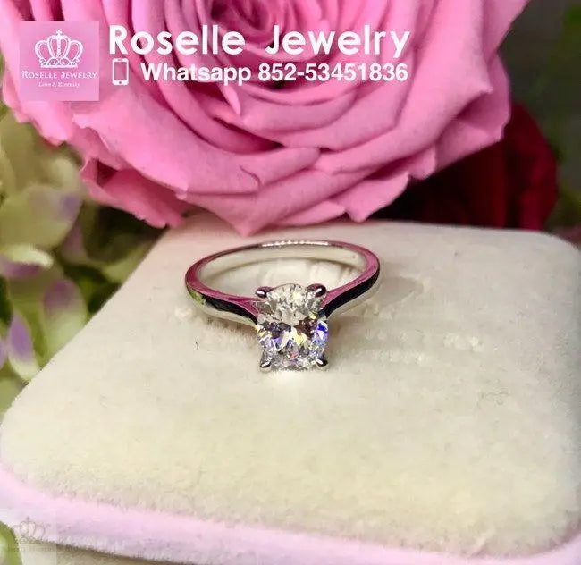 Four Prong Oval Solitaire Engagement Ring - NO1 - Roselle Jewelry