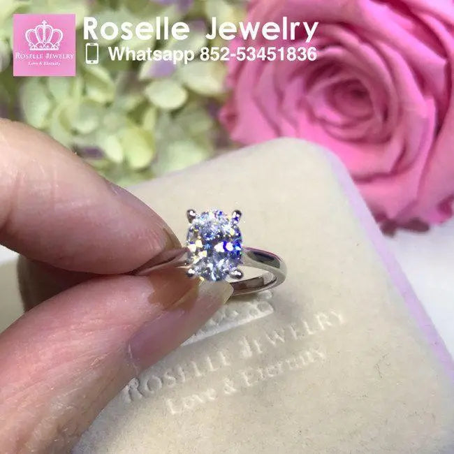 Four Prong Oval Solitaire Engagement Ring - NO1 - Roselle Jewelry