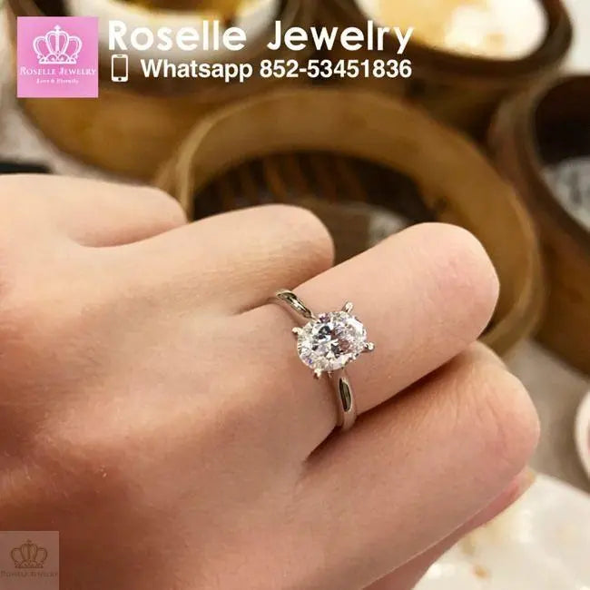 Four Prong Oval Solitaire Engagement Ring - NO1 - Roselle Jewelry