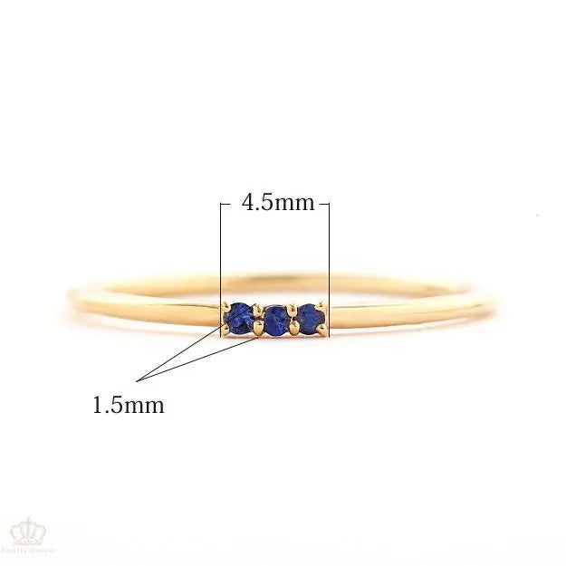 18K Light Luxury Three Stone Lab Grown Sapphire Ring - LR11 - Roselle Jewelry