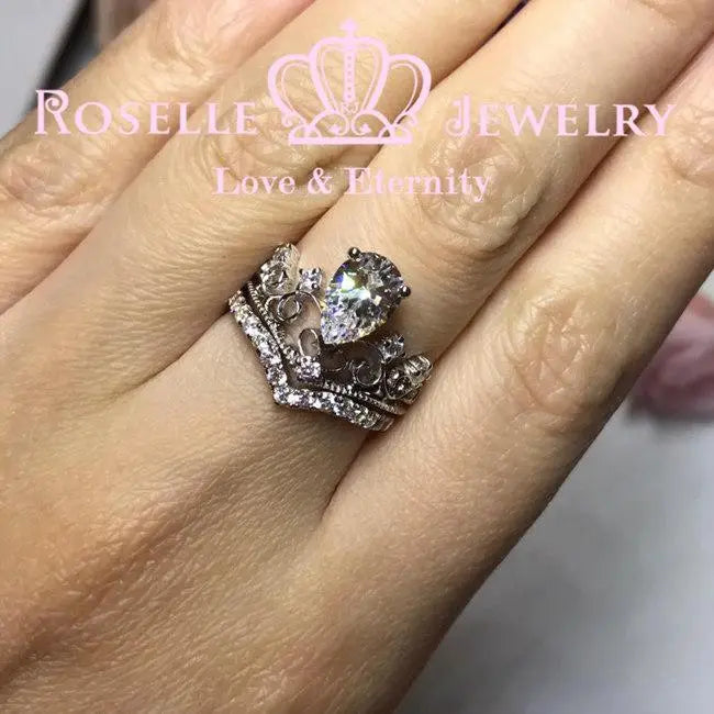 Pear Cut Vintage Engagement Ring Setting- VP2S - Roselle Jewelry