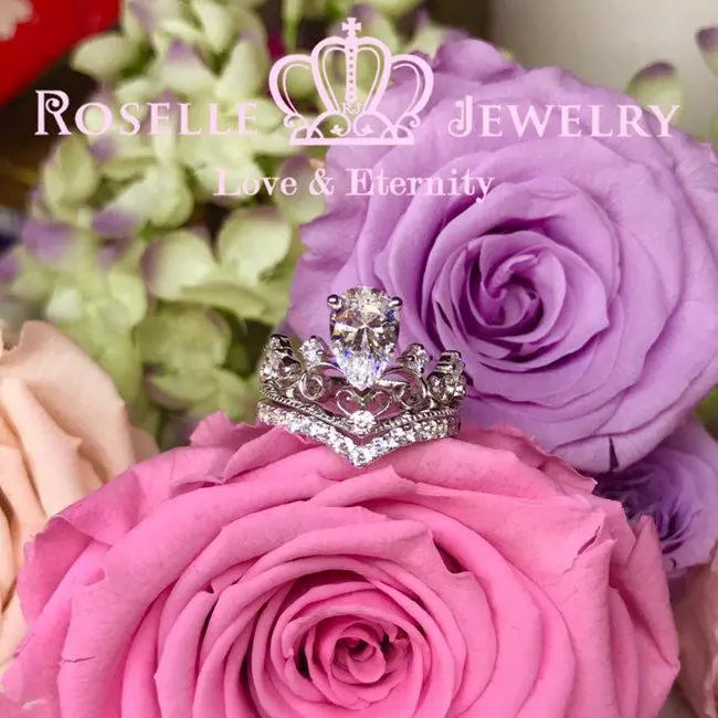 Pear Cut Vintage Engagement Ring Setting- VP2S - Roselle Jewelry