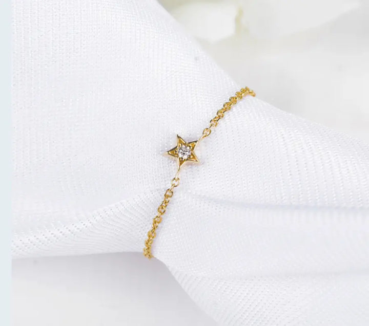 18K Light Luxury Star Chain Rings - LR7 - Roselle Jewelry
