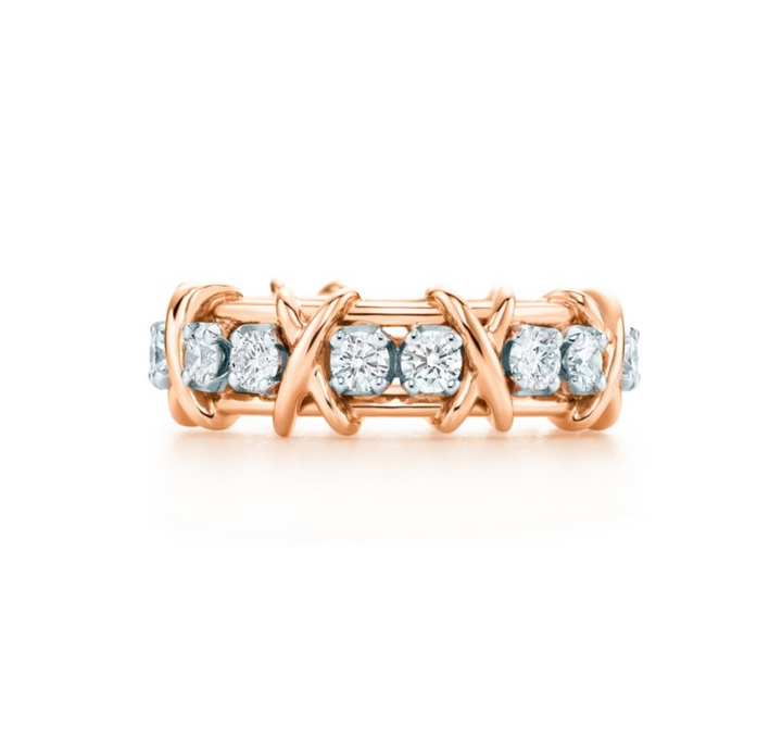 1.14CTW 18K Two Tone Gold Eternity Fashion Diamond Band Ring - FR001 - Roselle Jewelry