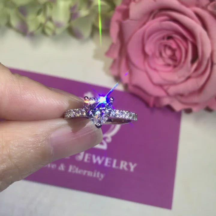 Heart Shape Side Stone Engagement Ring [Setting Only] - HR1S
