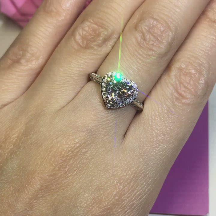 TH1 - The Amour Heart Shape Halo Engagement Ring
