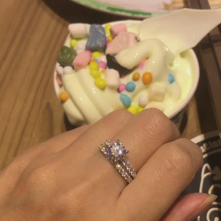T4 - Four Prong Side Stone Engagement Ring
