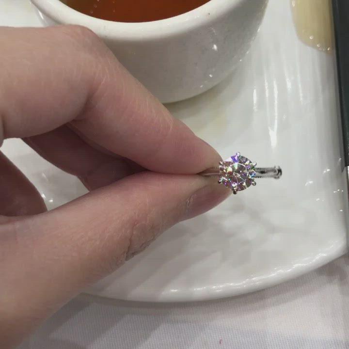V14 - Six Prong Vintage Solitaire Engagement Ring