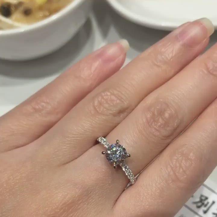 T4 - Four Prong Side Stone Engagement Ring