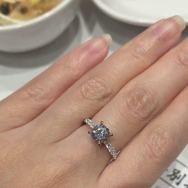 T4 - Four Prong Side Stone Engagement Ring