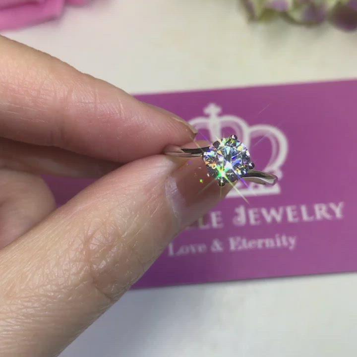 T11 - Side Stone Twisted Engagement Ring