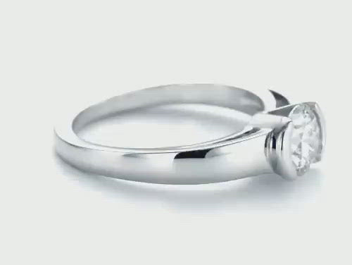 EC033 - [Setting Only] Solitaire Semi-bezel Diamond Engagement Ring