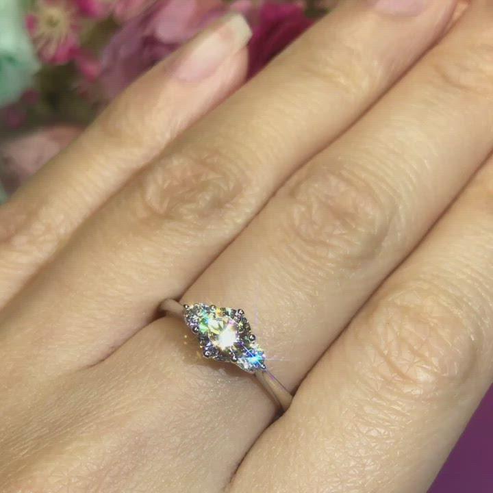 V16 - Vintage Three Stone Engagement Rings