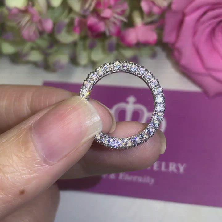 BA33 - Three sided stone wedding ring