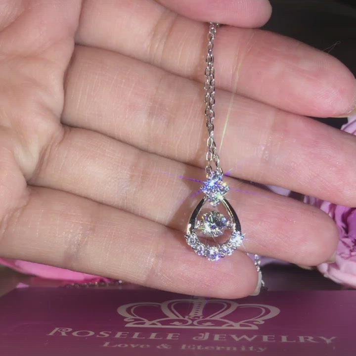 CD12 - Pear Shape Dancing Lab-Grown Diamond Pendant