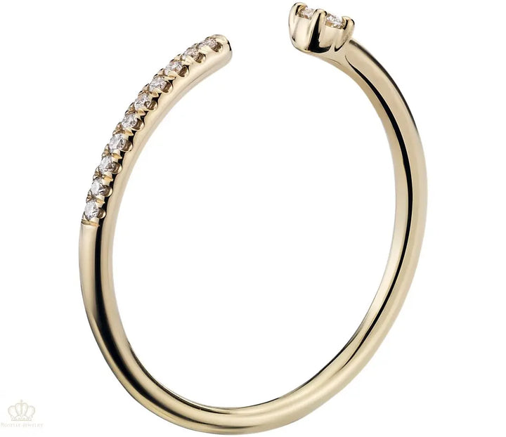 Ultra Mini Diamond Pave Open Stackable Fashion Diamond Ring - LR13 - Roselle Jewelry