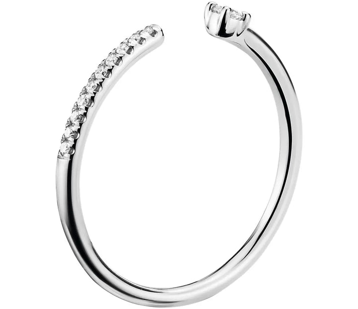 Ultra Mini Diamond Pave Open Stackable Fashion Diamond Ring - LR13 - Roselle Jewelry