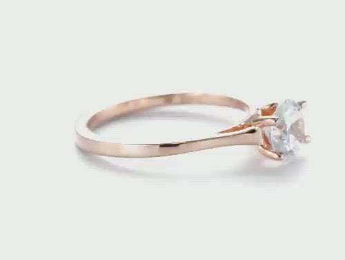 Four Prong Floral Solitaire Diamond Engagement Ring [Setting Only] - EC032