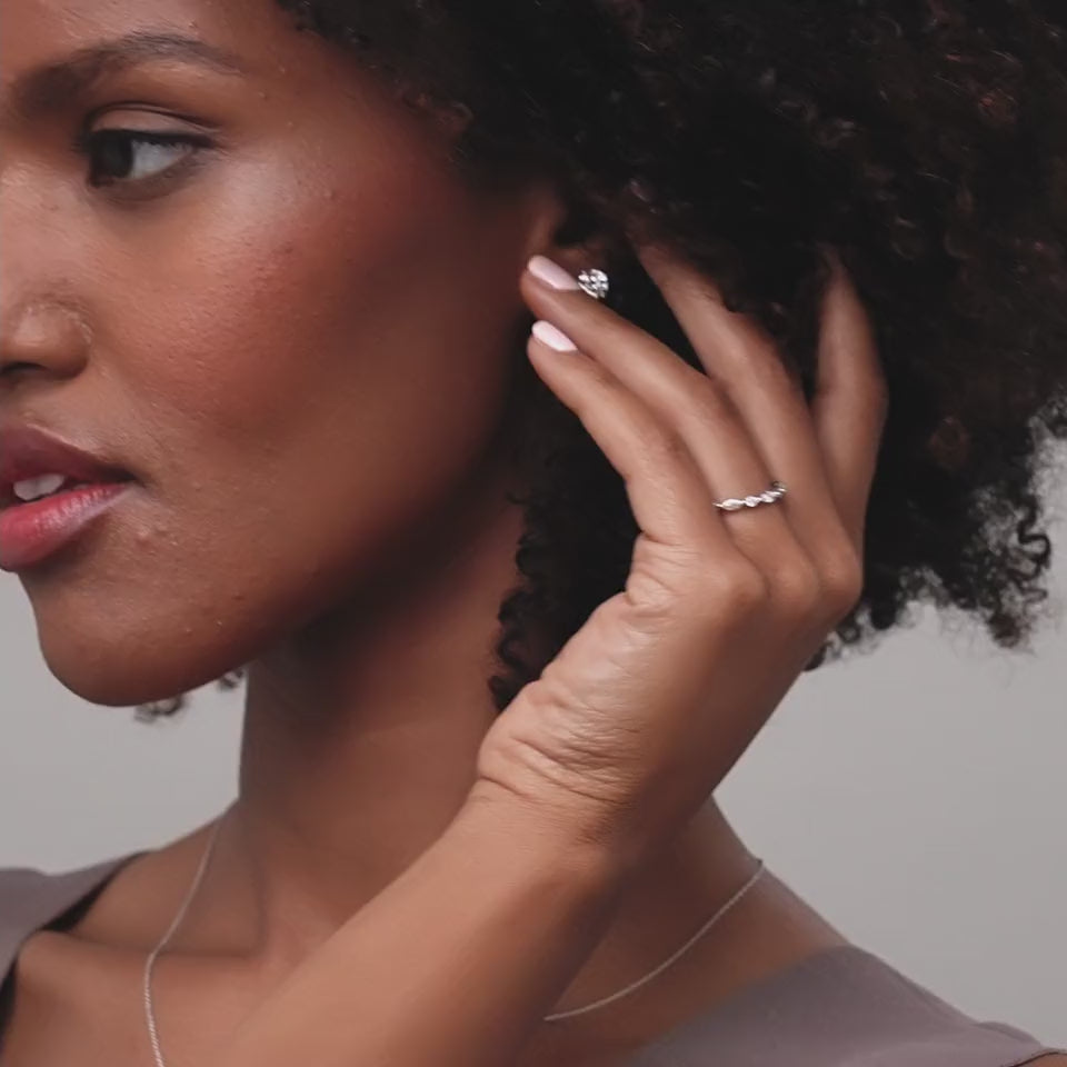 LR27 - 0.38CTW Versailles Wedding Band Ring (Vintage Marquise & Round Style)