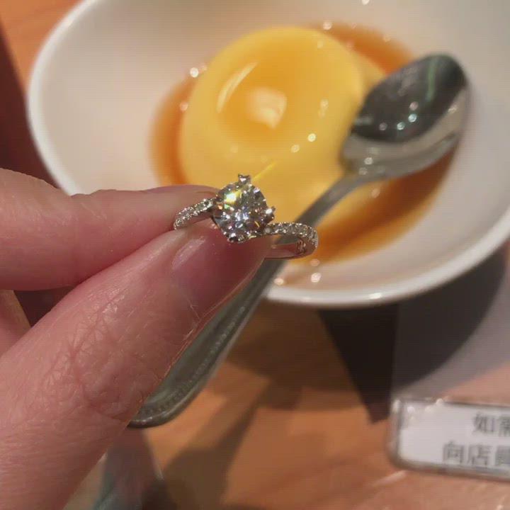 T11 - Side Stone Twisted Engagement Ring