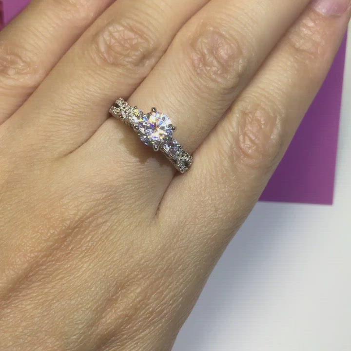 V19 - Vintage Three Stone Engagement Ring