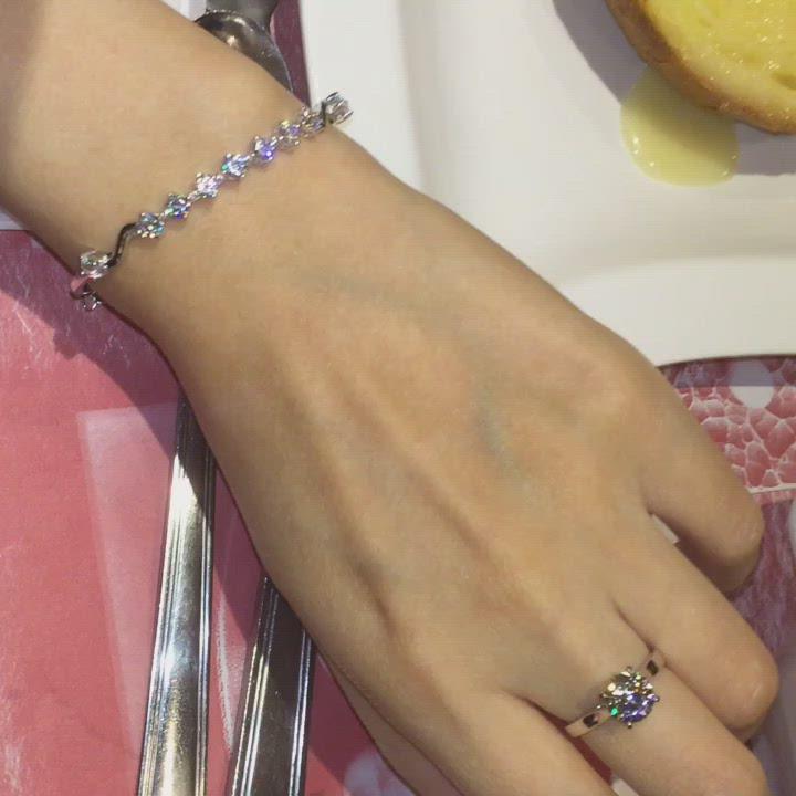 BG1 - Brilliant Diamond Sidestone Half Chain Bracelet