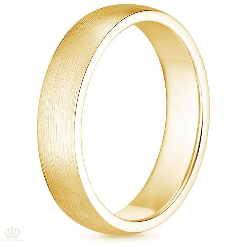 5mm Men's Matte Comfort Fit Wedding Ring - NM34 - Roselle Jewelry