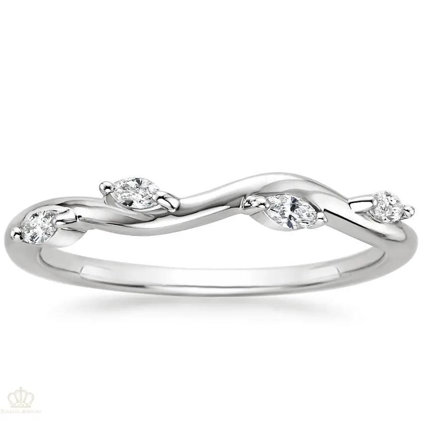 0.13CTW Winding Willow Diamond Wedding Band Ring - LR34 - Roselle Jewelry