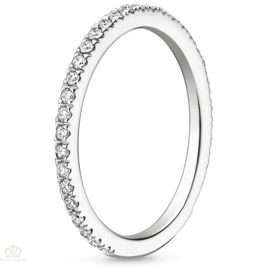 0.25ctw Luxe Ballad Pave Half Eternity Diamond Wedding Band Ring - LR24 - Roselle Jewelry