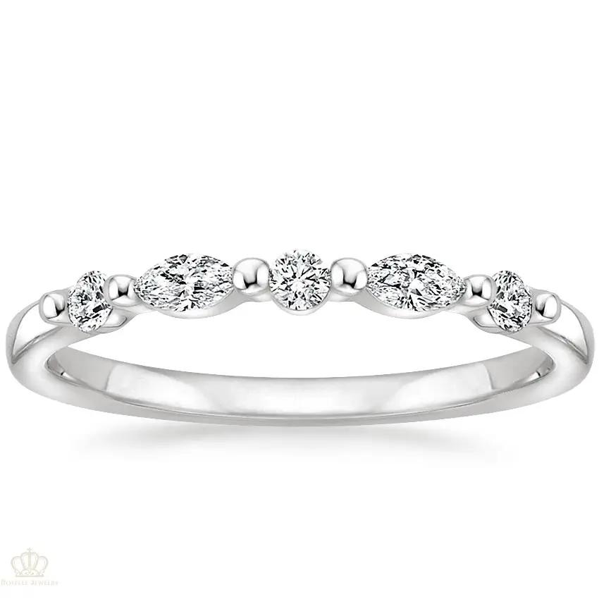 0.20CTW Petite Versailles Wedding Band Ring - LR26 - Roselle Jewelry