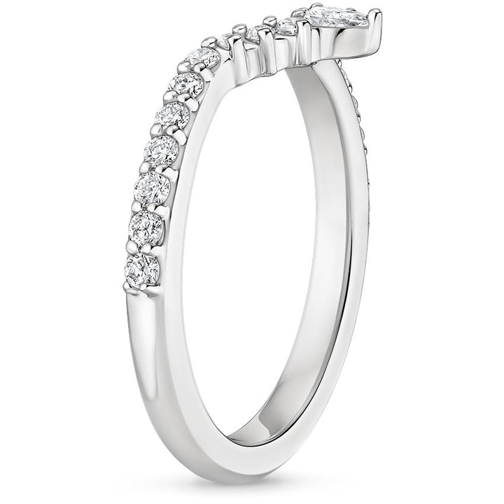 0.29CTW Luxe Lunette Diamond V Shape Wedding Band Ring - LR33 - Roselle Jewelry