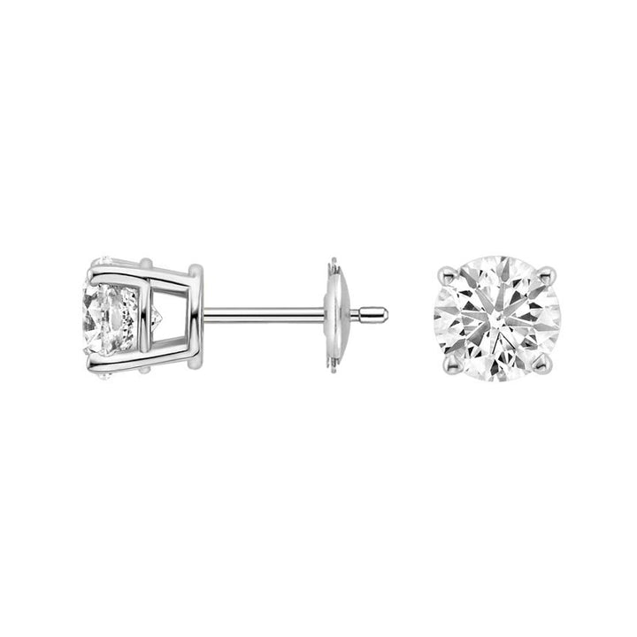 1.60CTW Four Prong Round Diamond Stud Earrings - SE015 - Roselle Jewelry