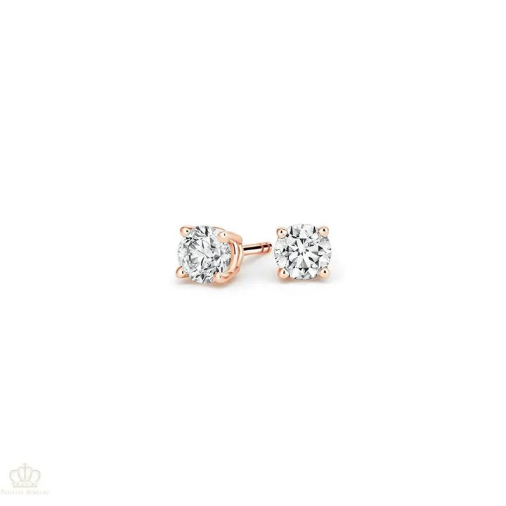 0.40CTW Four Prong Round Diamond Stud Earrings - SE012 - Roselle Jewelry