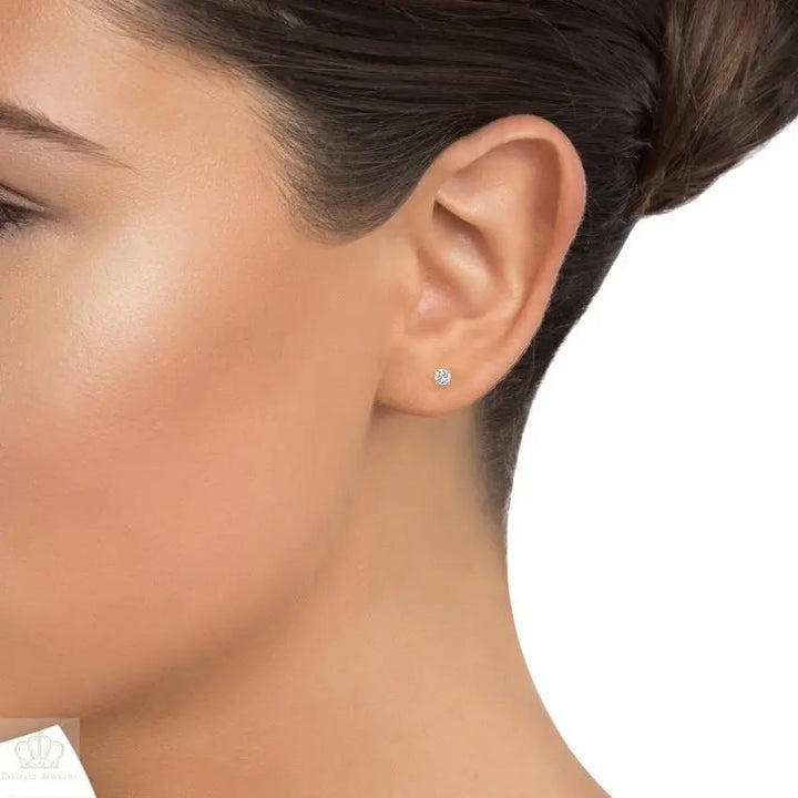 0.40CTW Four Prong Round Diamond Stud Earrings - SE012 - Roselle Jewelry