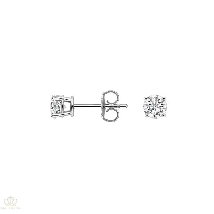 0.40CTW Four Prong Round Diamond Stud Earrings - SE012 - Roselle Jewelry