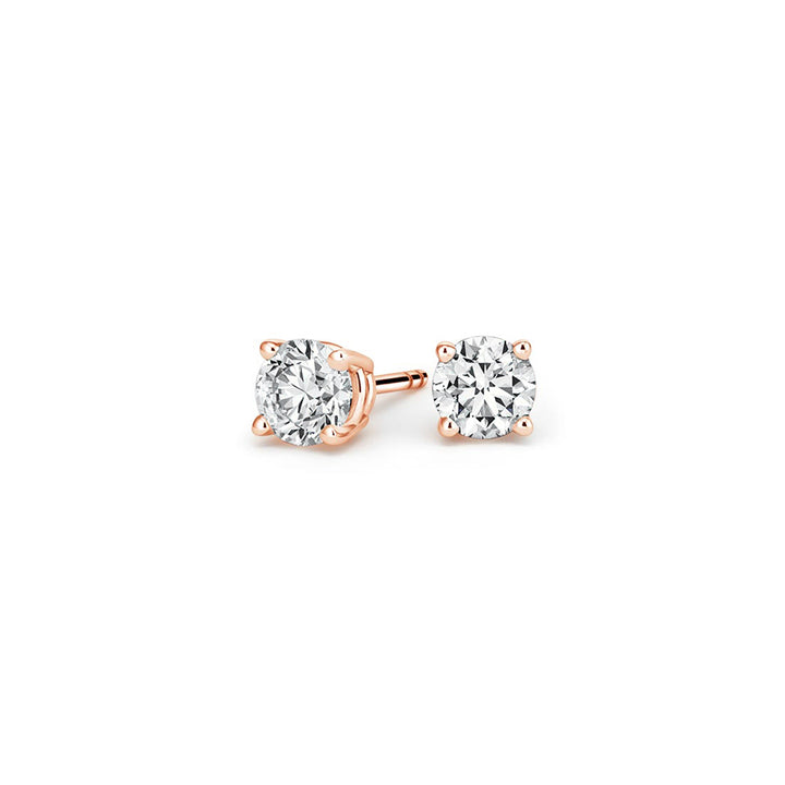 0.60CTW Four Prong Round Diamond Stud Earrings - SE013 - Roselle Jewelry