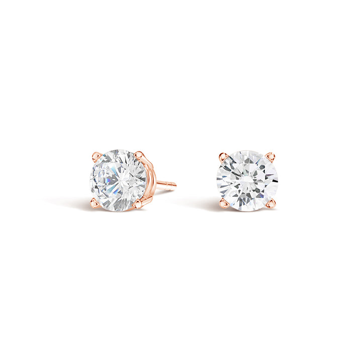 1.00CTW Four Prong Round Diamond Stud Earrings - SE014 - Roselle Jewelry