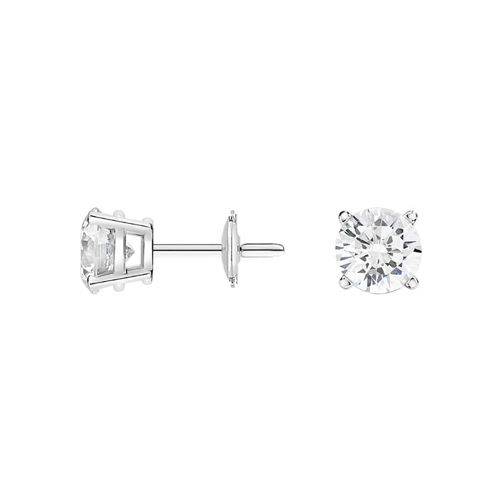 1.00CTW Four Prong Round Diamond Stud Earrings - SE014 - Roselle Jewelry