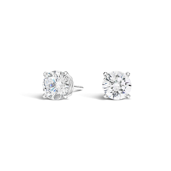 1.00CTW Four Prong Round Diamond Stud Earrings - SE014 - Roselle Jewelry