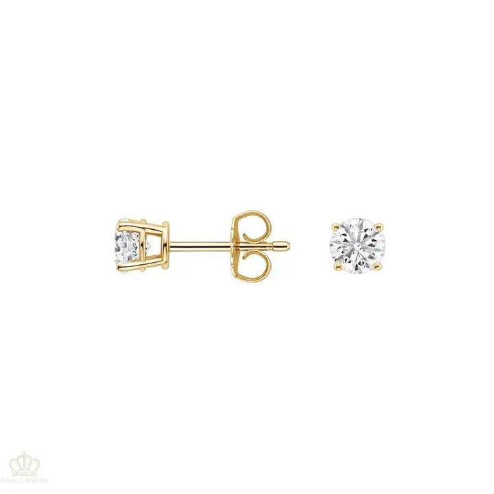 0.40CTW Four Prong Round Diamond Stud Earrings - SE012 - Roselle Jewelry