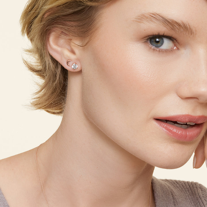 1.00CTW Four Prong Round Diamond Stud Earrings - SE014 - Roselle Jewelry