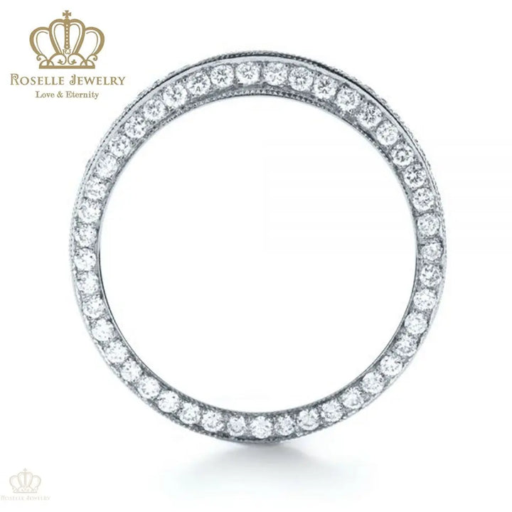 Charlisa™ Bright Cut Diamond Eternity Band Wedding Rings - WC001 - Roselle Jewelry