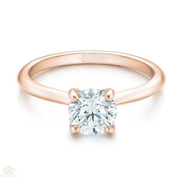 Custom Solitaire Engagement Ring With Tapered Shank [Setting Only] - EC091 - Roselle Jewelry