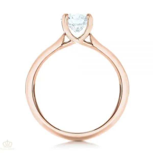 Custom Solitaire Engagement Ring With Tapered Shank [Setting Only] - EC091 - Roselle Jewelry