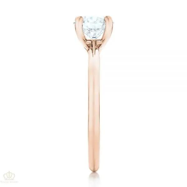 Custom Solitaire Engagement Ring With Tapered Shank [Setting Only] - EC091 - Roselle Jewelry