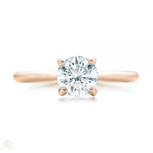 Custom Solitaire Engagement Ring With Tapered Shank [Setting Only] - EC091 - Roselle Jewelry