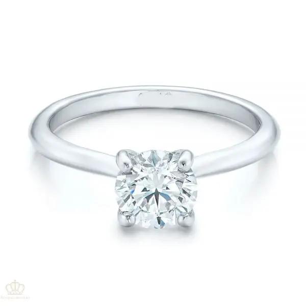 Custom Solitaire Engagement Ring With Tapered Shank [Setting Only] - EC091 - Roselle Jewelry